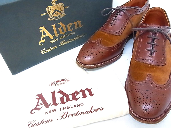 実際に弊社で買取させて頂いたALDEN/オールデン 8114　LEATHER SOUL別注 ウイングチップ 8.5の画像 3枚目