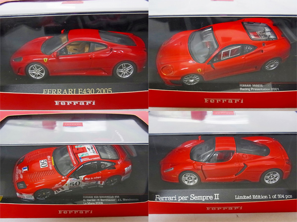 実際に弊社で買取させて頂いたIXO/イクソ 1/43 フェラーリ 360/F430/ENZO/550 4台セットの画像 1枚目