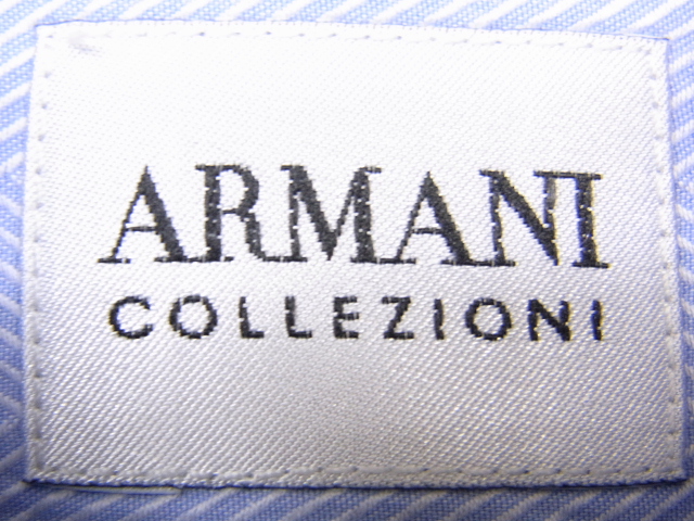 実際に弊社で買取させて頂いたARMANI COLLEZIONI/アルマーニコレツォーニ 長袖シャツ青43-17の画像 4枚目