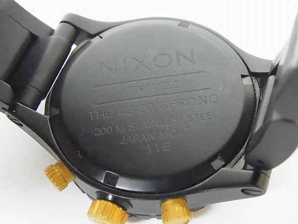 実際に弊社で買取させて頂いたNIXON/ニクソン THE 42-20 クロノグラフ 腕時計 A037-1041 黒金の画像 1枚目