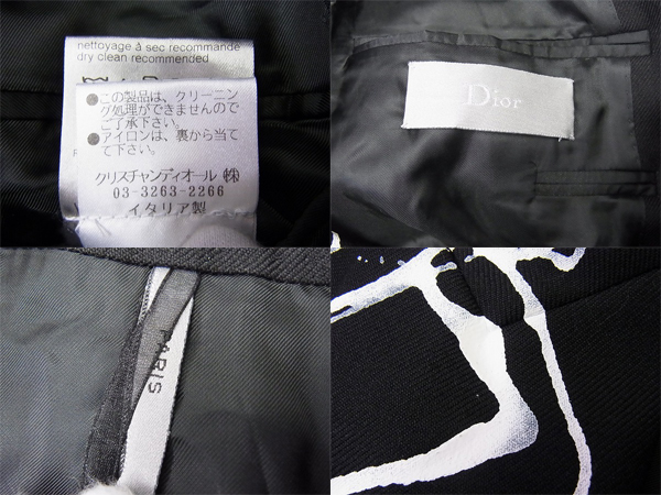 実際に弊社で買取させて頂いたDior Homme/ディオールオム 07AW　ダブルジャケット 黒 46の画像 2枚目