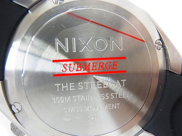 実際に弊社で買取させて頂いたNIXON/ニクソン スティールキャット  クロノグラフ A313-100の画像 4枚目