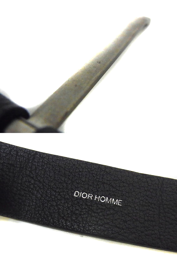 実際に弊社で買取させて頂いたDior Homme/ディオールオム レザーベルト Dバックル 黒/85の画像 2枚目