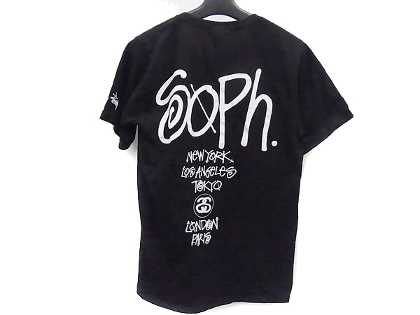 実際に弊社で買取させて頂いたSOPHNET×STUSSY/ステューシー コラボTシャツ ブラック Sの画像 1枚目