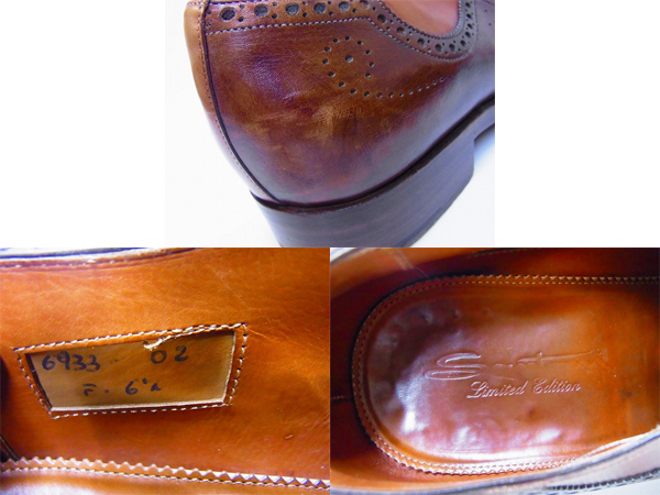 実際に弊社で買取させて頂いたSANTONI/サントーニ ビジネス/カントリーシューズ 茶系 6-1/2の画像 2枚目