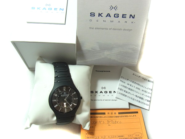 SKAGEN/スカーゲン セラミック 腕時計 クォーツ 黒/817LBXCの買取実績