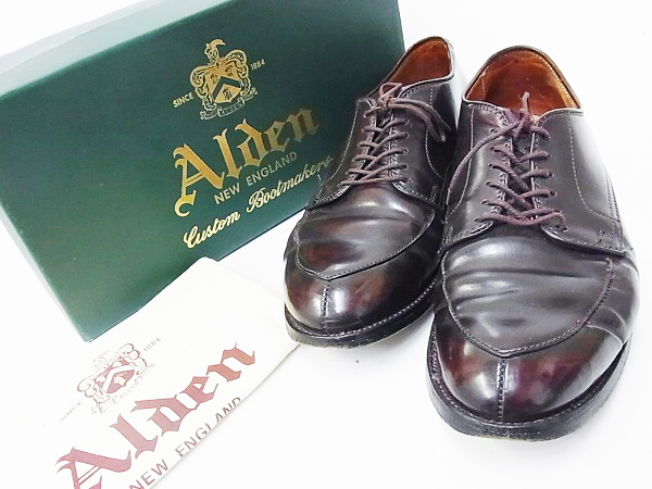 実際に弊社で買取させて頂いたAlden/オールデン［8.9万↑］ ビジネスシューズ Vチップ 6.5の画像 9枚目