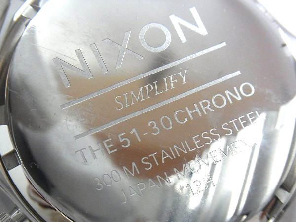 実際に弊社で買取させて頂いたNIXON/ニクソン CHRONO 腕時計 51-30 シルバー A083-488の画像 1枚目