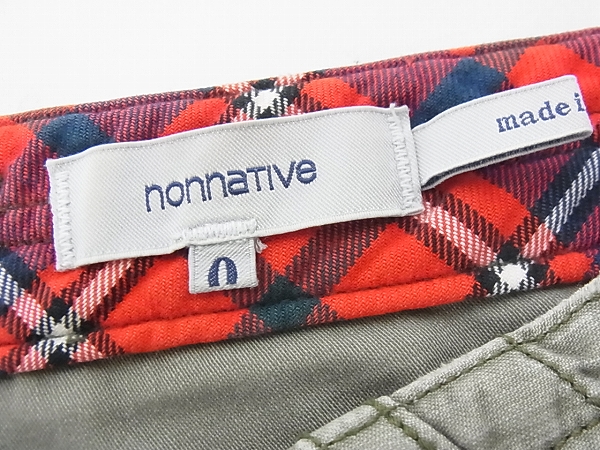 実際に弊社で買取させて頂いたnonnative/ノンネイティブ ワークパンツ/カーキ/0/NN-P1903の画像 2枚目