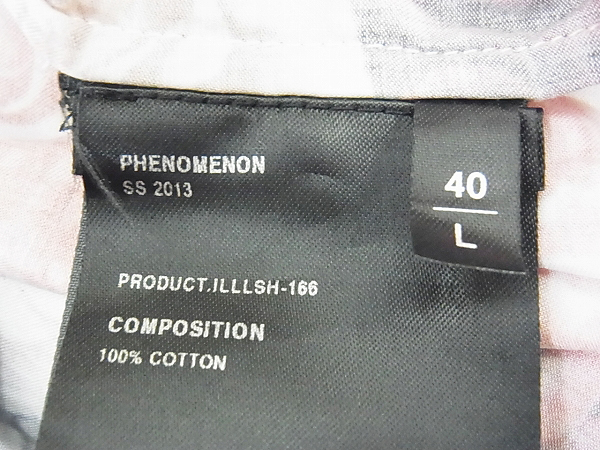 実際に弊社で買取させて頂いたPHENOMENON/フェノメノン 13ss 総柄 フラワー 長袖シャツ/Lの画像 3枚目