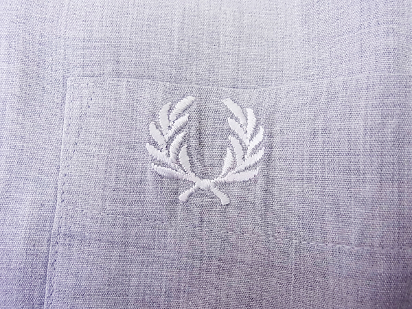 実際に弊社で買取させて頂いたFRED PERRY/フレッドペリー ドレスシャツ グレー×ホワイト Lの画像 4枚目