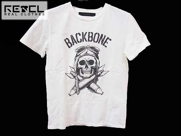 実際に弊社で買取させて頂いたBACKBONE/バックボーン スカルプリント 半袖Tシャツ ホワイト S