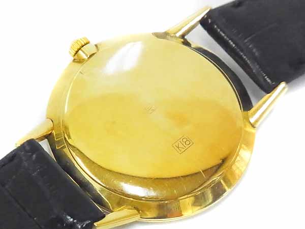 SEIKO/セイコー ゴールドフェザー 25石/K18 手巻き 腕時計/黒の買取