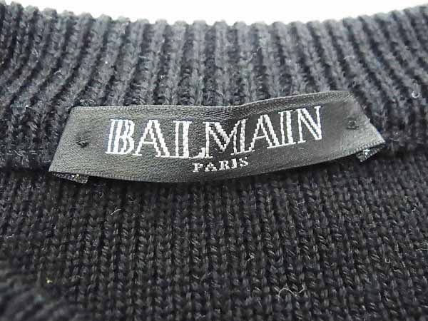 実際に弊社で買取させて頂いたBALMAIN/バルマン ラウンドネック ウールセーター ブラック XSの画像 2枚目