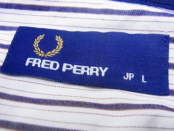 実際に弊社で買取させて頂いたFRED PERRY/フレッドペリー ストライプシャツ ホワイト/F4262/Lの画像 2枚目