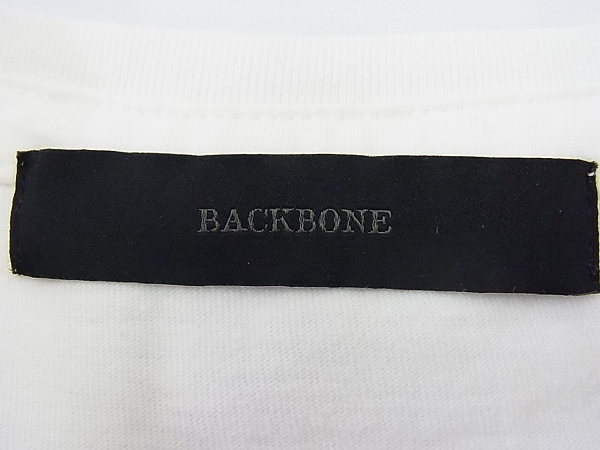 実際に弊社で買取させて頂いたBACKBONE/バックボーン スカルプリント 半袖Tシャツ ホワイト Sの画像 2枚目