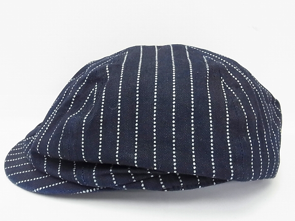 実際に弊社で買取させて頂いたシュガーケーン WABASH STRIPE APPLE JACK CAP キャスケットの画像 2枚目