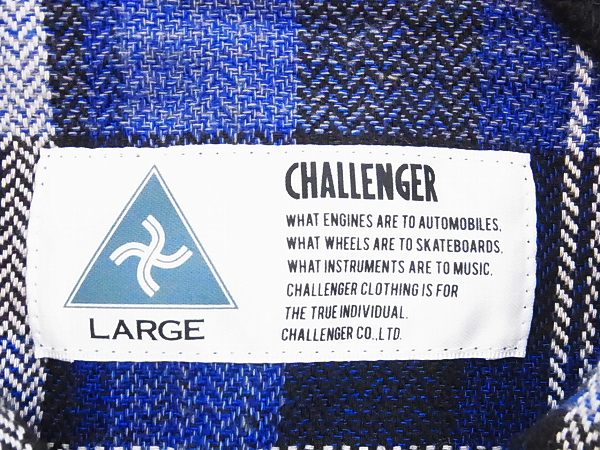 実際に弊社で買取させて頂いたCHALLENGER/チャレンジャー ヘリンボーン チェックシャツ/Lの画像 2枚目