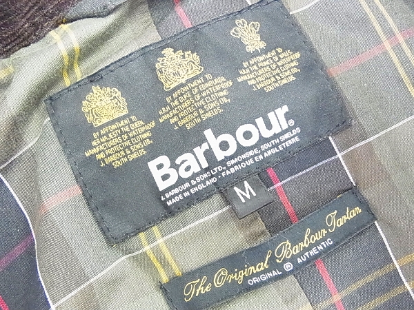 実際に弊社で買取させて頂いたbarbour/バブアー 襟コーデュロイジャケット オリーブ/Mの画像 2枚目