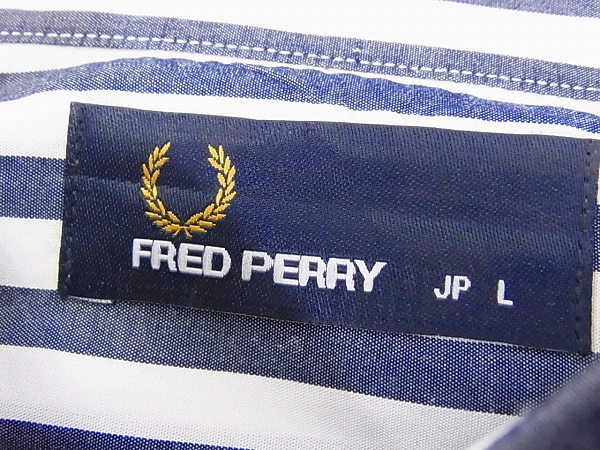 実際に弊社で買取させて頂いたFRED PERRY/フレッドペリー ボタンダウンストライプシャツ Lの画像 3枚目