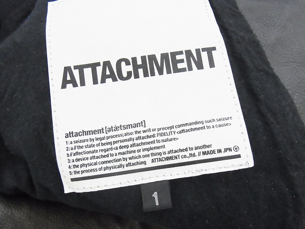 実際に弊社で買取させて頂いたATTACHMENT/アタッチメント ダブルライダースジャケット 1の画像 2枚目