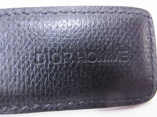 実際に弊社で買取させて頂いたDior HOMME/ディオールオム 革ベルト スクエアバックル 黒の画像 1枚目