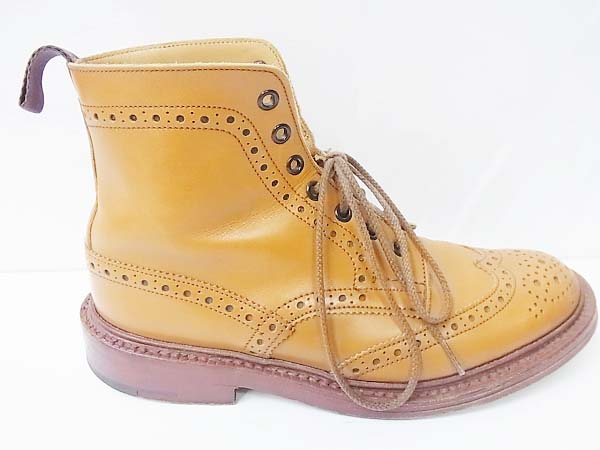 実際に弊社で買取させて頂いたTrickers/トリッカーズ ウィングチップブーツ ブラウン2508/7.5の画像 4枚目