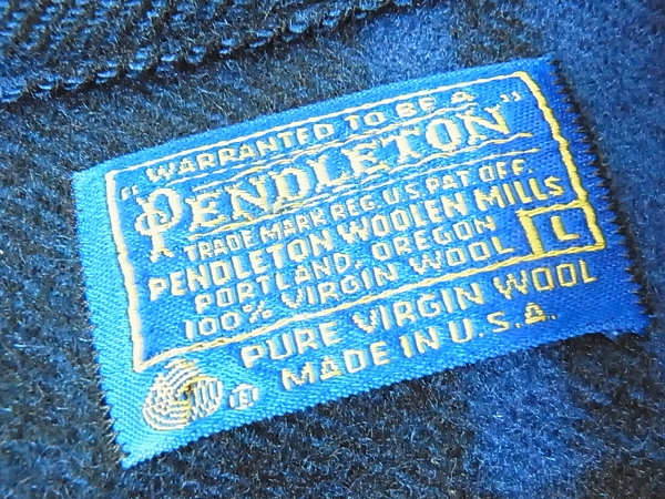 実際に弊社で買取させて頂いたPENDLETON/ペンドルトン チェック柄ウールジャケット 青×黒/Lの画像 2枚目