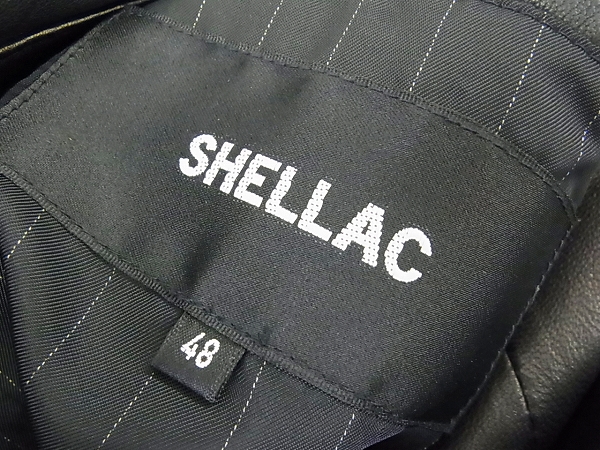 実際に弊社で買取させて頂いたSHELLAC/シェラック シープスキンレザートレンチコート 黒/48の画像 2枚目