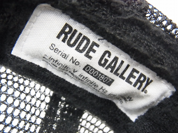 実際に弊社で買取させて頂いたRUDE GALLERY/ルードギャラリー レザーロゴメッシュキャップ 黒の画像 5枚目