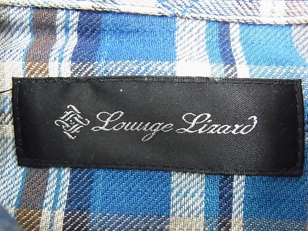 実際に弊社で買取させて頂いたLOUNGE LIZARD/ラウンジリザード チェックシャツ ネルシャツ 1の画像 2枚目