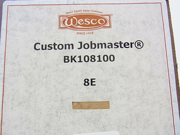 実際に弊社で買取させて頂いたWESCO/ウエスコ JOBMASTER/ジョブマスター 黒 BK108100/8Eの画像 8枚目