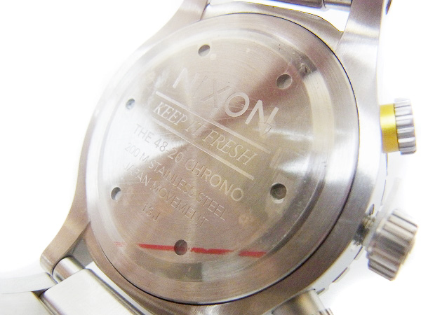 実際に弊社で買取させて頂いたNIXON/ニクソン THE 48-20 CHRONO 腕時計 シルバー×ブラックの画像 3枚目