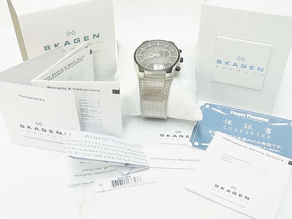 実際に弊社で買取させて頂いたSKAGEN/スカーゲン 853XLSBB クオーツ アラーム付き腕時計 の画像 5枚目