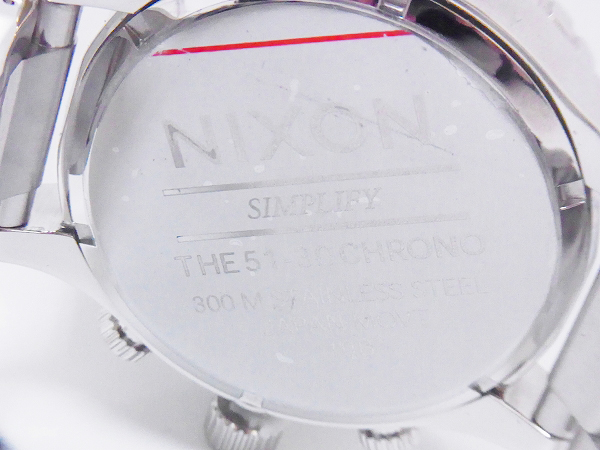 実際に弊社で買取させて頂いた【未使用/5万↑】NIXON THE51-30 CHRONO 白×銀 NA083488-00の画像 5枚目