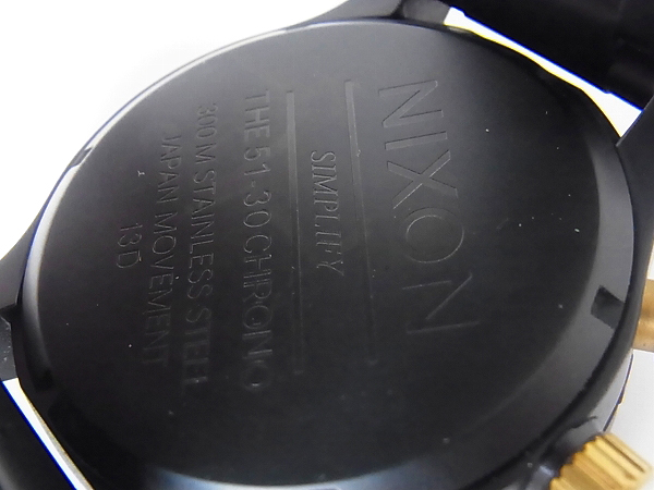 実際に弊社で買取させて頂いたNIXON/ニクソン SIMPLIFY THE51-30 クロノグラフ/腕時計 黒の画像 3枚目