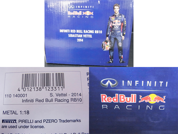 実際に弊社で買取させて頂いたMINICHAMPS INFINITI RACING RB10 S.Vettel/ベッテル 2014 1/18の画像 5枚目