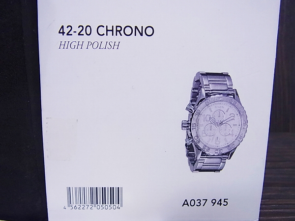 実際に弊社で買取させて頂いたNIXON/ニクソン 42-20 CHRONO HIGH POLISH シルバー A037 945の画像 8枚目