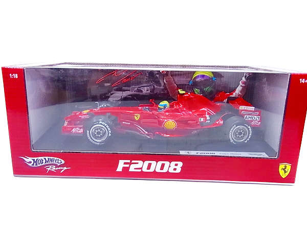 実際に弊社で買取させて頂いたHot Wheels フェラーリF2008 Felipe Massa/フェリペマッサ 1/18の画像 1枚目