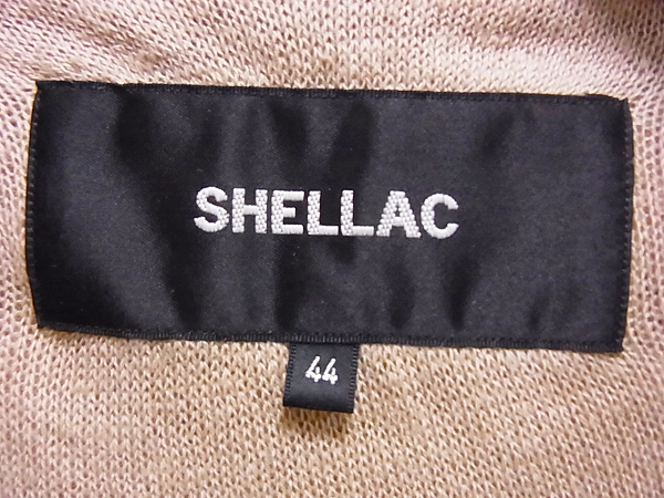 実際に弊社で買取させて頂いたSHELLAC/シェラック スウェード切替ニットカーディガン 薄茶 44の画像 4枚目