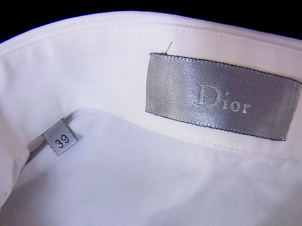 実際に弊社で買取させて頂いたDIOR HOMME/ディオールオム 05AW　Bee刺繍比翼シャツ 白/39の画像 2枚目