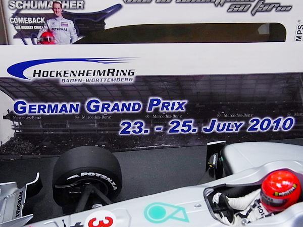 実際に弊社で買取させて頂いたMINICHAMPS Hockenheim別注 MercedesGP M.Schumacher 2010 1/18の画像 2枚目