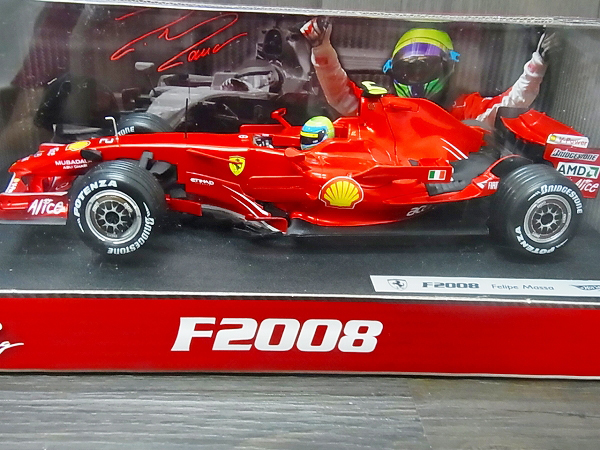 実際に弊社で買取させて頂いたHot Wheels フェラーリF2008 Felipe Massa/フェリペマッサ 1/18の画像 1枚目