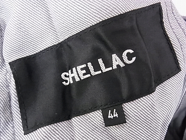 実際に弊社で買取させて頂いたSHELLAC/シェラック クランプル加工デニムジャケット 灰/44の画像 2枚目