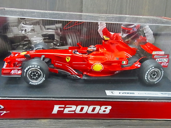 実際に弊社で買取させて頂いたHOT WHEELS F1 F2008 K.RAIKKONEN Ferrari ミニカー 1/18の画像 1枚目