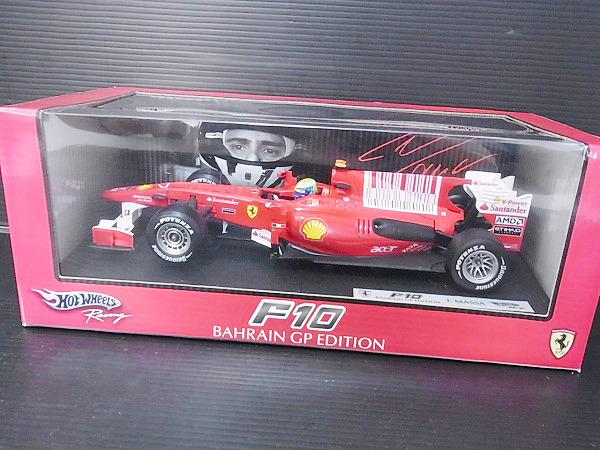 実際に弊社で買取させて頂いたHot Wheels FERRARI/フェラーリ　F10 BAHRAINGP　F.Massa 1/18の画像 1枚目