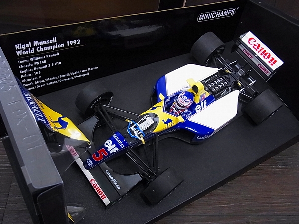 実際に弊社で買取させて頂いたミニチャンプス Williams RENAULT FW14B N.マンセル 1992 1/18の画像 1枚目