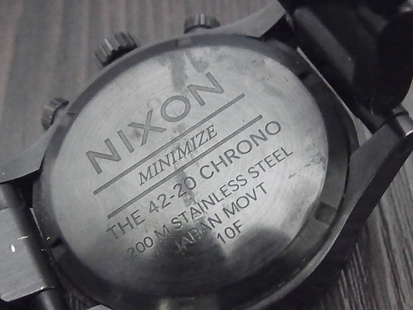 実際に弊社で買取させて頂いたNIXON/ニクソン 42-20 クロノグラフ オールブラック/A037001の画像 7枚目