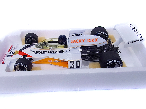 実際に弊社で買取させて頂いたMINICHAMPS McLaren Ford M23 Yardley GP 1973 J.イクス 1/18の画像 1枚目