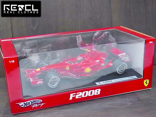 実際に弊社で買取させて頂いた[未使用]Hot Wheels フェラーリ F2008 Shell K.ライコネン 1/18